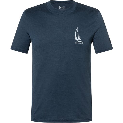 Image de SUPER.NATURAL Sailing Boat Bio J T-shirt pour hommes - Blueberry/White Stone