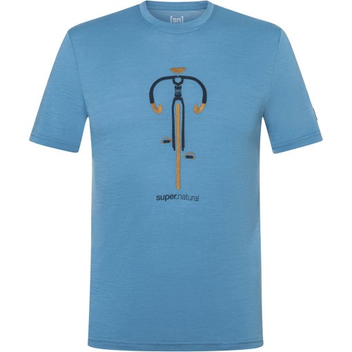 Photo produit de SUPER.NATURAL T-Shirt Homme - Vintage Bike - Blue Heaven/Blueberry/Dried Tobacco