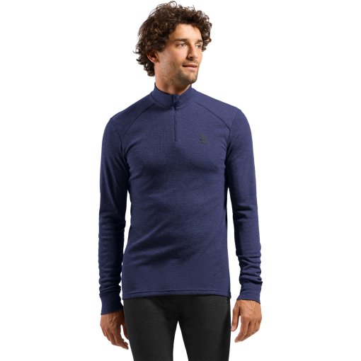 Foto de Odlo Camiseta Interior Manga Larga Hombre - Active Warm Half-Zip Turtleneck - skipper blue