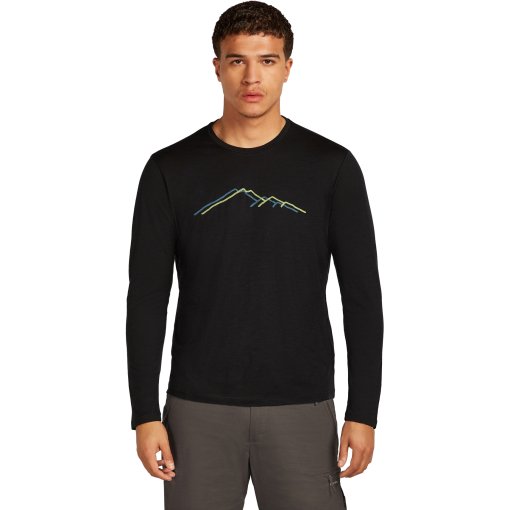 Foto de Icebreaker Camiseta de Manga Larga Hombre - Merino 150 Tech Lite Rainer Ridge - Negro