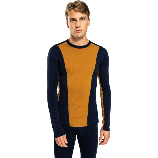 Foto de Ulvang Camiseta Interior Manga Larga Hombre - Peak Map Crew - Navy Blue/Cathay Spice