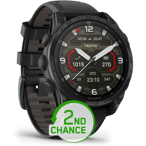 Produktbild von Garmin tactix 8 AMOLED Edition GPS Smartwatch - 47mm - Black/Carbon Gray DLC Titanium - B-Ware - SC001