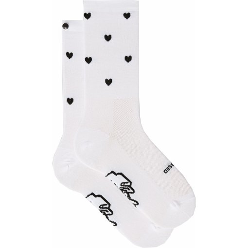 Productfoto van FINGERSCROSSED Classic Iconic Fietssokken - Hearts - Wit