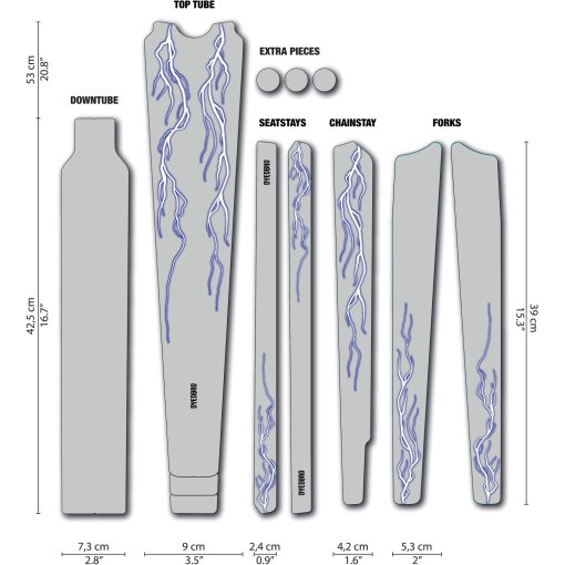 Immagine prodotto da DYEDBRO Pellicola Protettiva per Telaio - Lightning Gravel - blue matte