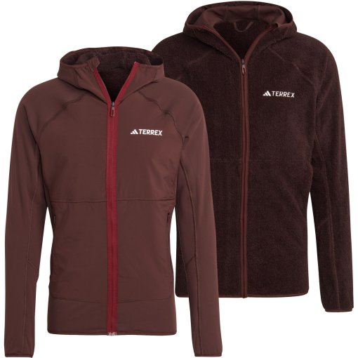 Produktbild von adidas Organiser Techrock Reversible High-Pile Fleecejacke Herren - shadow brown IB1866