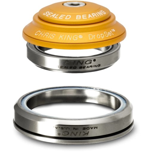 Productfoto van Chris King DropSet 3 Tapered Balhoofd - IS41/28.6 | IS52/40 - matte gold 50th