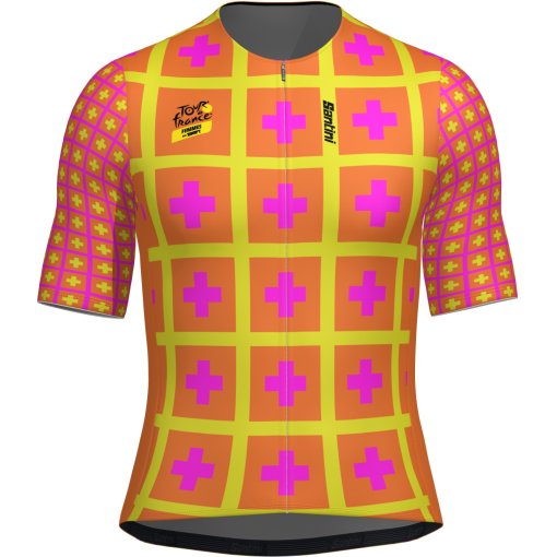 Photo produit de Santini Femmes Avec Zwift Grand Départ Suisse Maillot à manches courtes pour femmes - Tour de France™ 2026 Collection RE97175CSUIS6TDF - arancio fluo AF