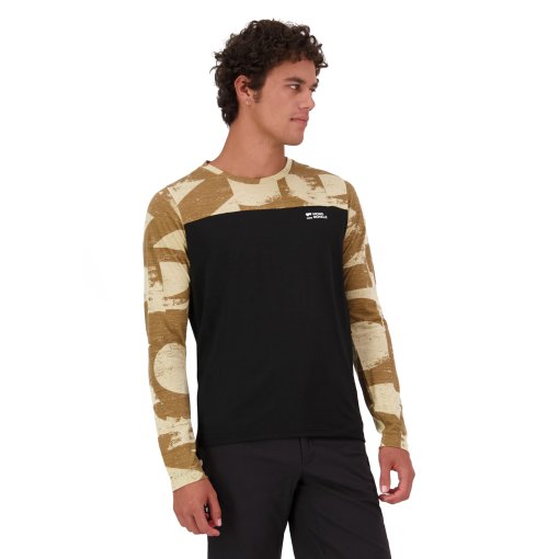 Productfoto van Mons Royale Diversion Merino Fietsshirt met Lange Mouwen Heren - mr grunge / black