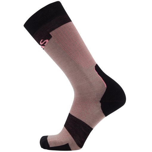 Picture of Mons Royale Pro Lite Merino Snow Socks - cinder / flamingo / black