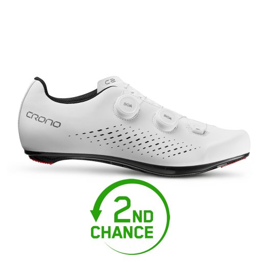 Produktbild von Crono CR2 Rennradschuhe - White | Full Carbon Sole - B-Ware