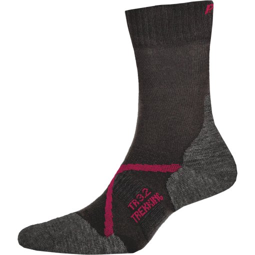 Productfoto van P.A.C. Original TR 3.2 Trekking Merino Light Sokken voor dames - Anthracite/Berry