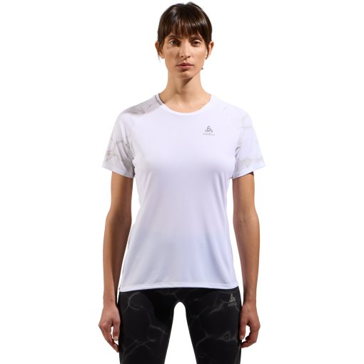 Photo produit de Odlo T-Shirt Running Femme - Essentials Print - blanc