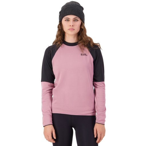 Picture of Mons Royale Quad Merino Fleece Pullover Women - sierra pink / black