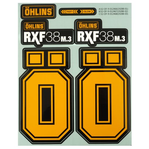 Productfoto van ÖHLINS RXF38 M.3 Sticker Kit - geel