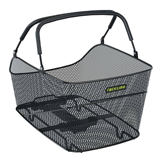 KADAX Cestino per bicicletta con manico, cestino in vimini con inserto, cestino per manubrio con staffa, cestino per la spesa, cestino portabiciclette (Strawberry