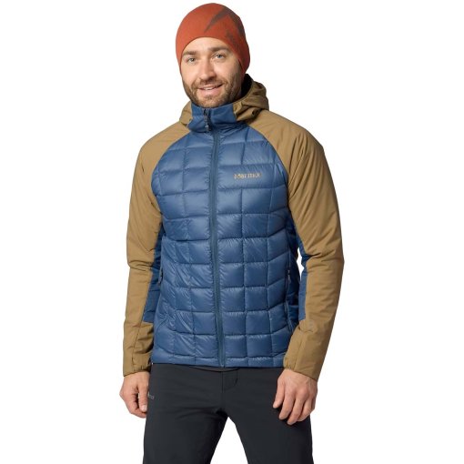 Produktbild von Marmot GridLite Daunen-Kapuzenjacke Herren - thunderhead/rustic khaki