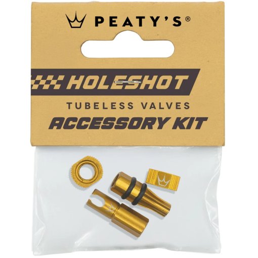 Picture of Peaty&#039;s Holeshot Fast Flow Tubeless Valves Accessory Kit - gold