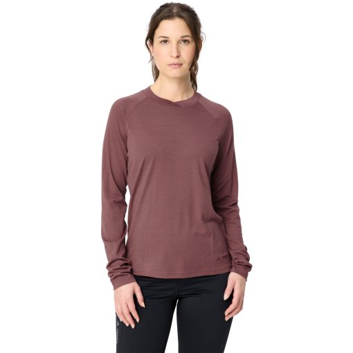 Photo produit de Vaude Essential Wool T-shirt à manches longues pour femmes - ruby dusk
