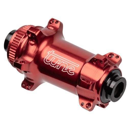 Photo produit de Tune Moyeu Avant - Nano CL - Roulement Standard | Centerlock | 12x100mm - 24 trous - rouge