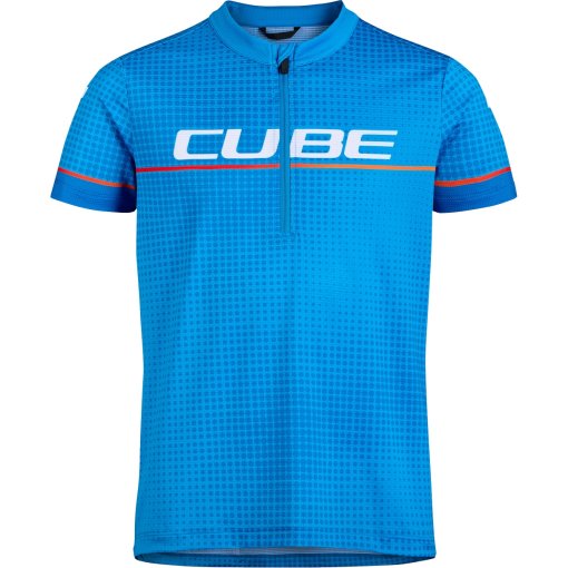 Bild von CUBE ROAD/XC ROOKIE Half Zip Kurzarm-Trikot Kinder - topas blue