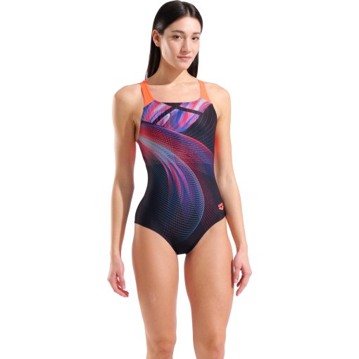 Billede af arena Performance Jellyfish Swim Pro Back Badedragt til kvinder - Black-Multi-Bright Coral