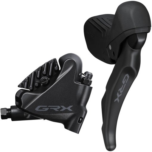 Productfoto van Shimano GRX ST-RX610 / BR-RX400 Schijfrem - STI | Flat Mount | J-Kit - 12-voudig | rechts (R) | achteraan (R)