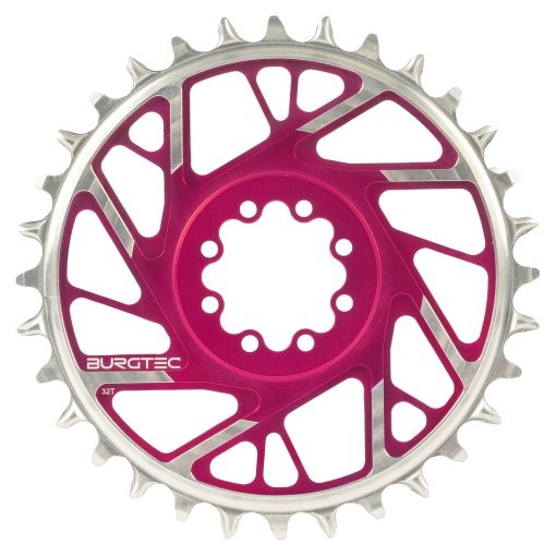 Photo produit de Burgtec Plateau - Thick Thin - Direct Mount (SRAM 8-Bolt) | Offset 3mm | rond - toxic barbie pink