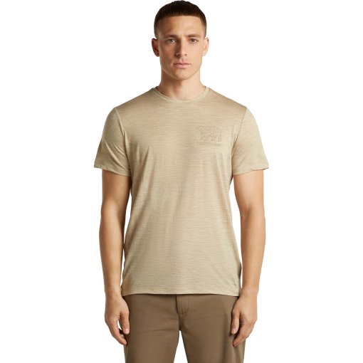 Photo produit de Icebreaker Merino 150 Tech Lite T-shirt « Forest Footsteps » pour hommes - Bay Hthr