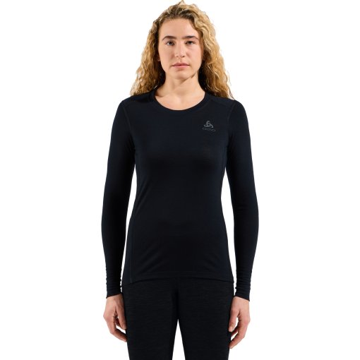 Foto de Odlo Camiseta Interior Manga Larga Mujer - Natural Merino 200 Crew Neck - negro