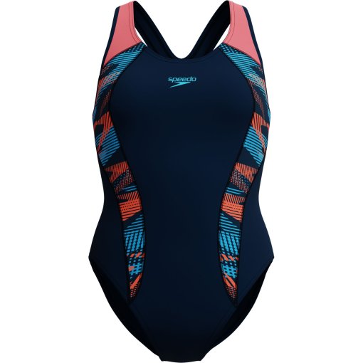 Produktbild von Speedo Placement Laneback Badeanzug Damen - zoom boom placement/true navy