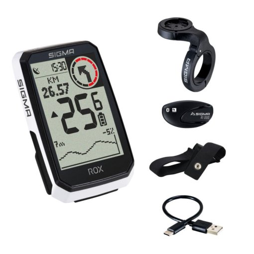 Produktbild von SIGMA ROX 4.0 Endurance GPS Fahrradcomputer - HR Set - weiß