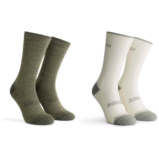 Photo produit de Rogelli Wool Chaussettes d&#039;hiver, lot de 2Pack de 2 - Army Green/Taupe