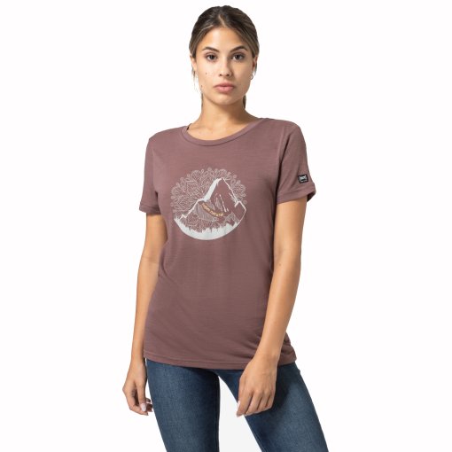 Foto de SUPER.NATURAL Camiseta Mujer - Mountain Mandala Tree - Peppercorn/Feather Grey/Gold