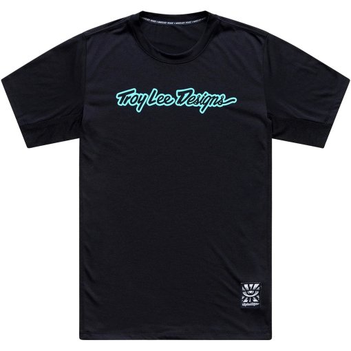 Productfoto van Troy Lee Designs Skyline Ride Fietsshirt met Korte Mouwen Heren - Signature Black/Real Teal