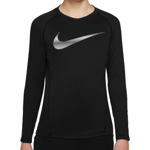 Produktbild von Nike Pro Warm Langarm-Oberteil für ältere Kinder - schwarz/weiß DV3244-010