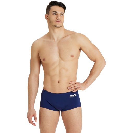 Foto de arena Performance Solid Team Low-Waist Pantalones cortos de baño para hombre - Navy/Blanco