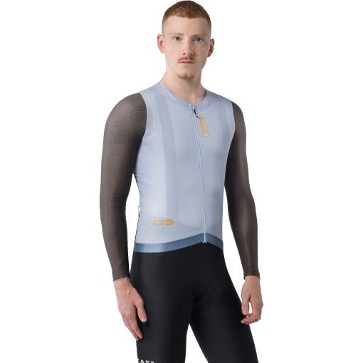 Picture of Castelli Corretto LS Jersey Men - steel fade/chestnut-vivid oran 455