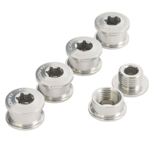 Produktbild von Carbon-Ti X-Fix Road XS Kettenblattschrauben Set - silber