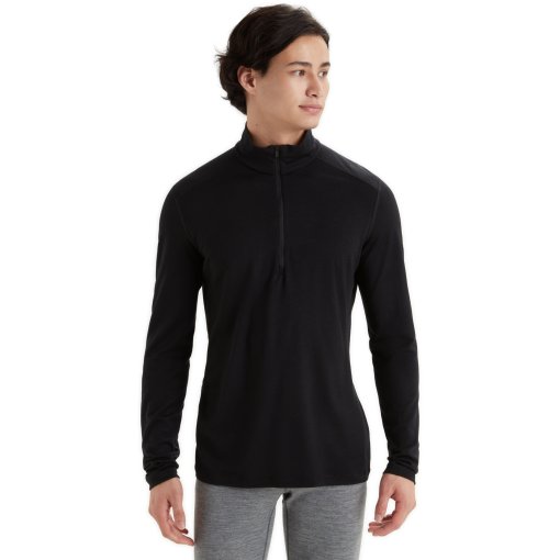 Photo produit de Icebreaker Maillot de Corps Homme - Merino 200 Oasis Half Zip - Noir