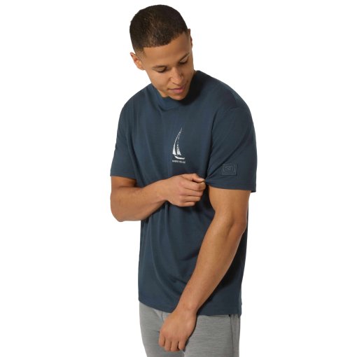Produktbild von SUPER.NATURAL Sailing Boat Bio J T-Shirt Herren - Blueberry/White Stone