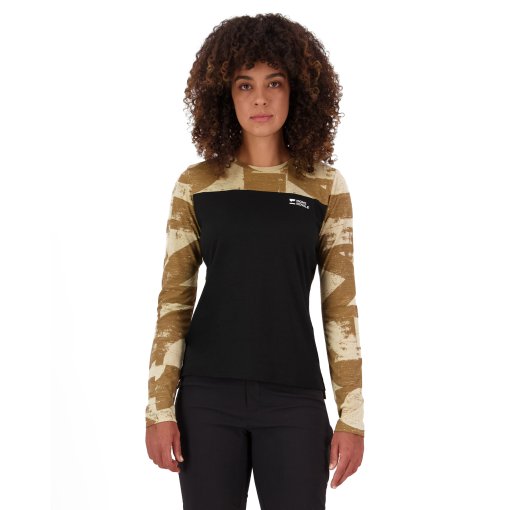 Photo produit de Mons Royale Maillot Cyclisme Manches Longues Femme - Diversion Merino - mr grunge / black