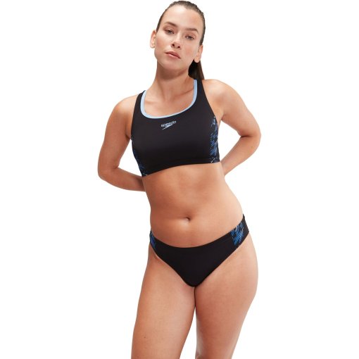 Produktbild von Speedo Placement Bikini Damen - black/true cobalt/curious blue
