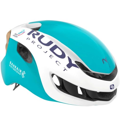 Foto de Rudy Project Casco - Nytron - Team Bahrain Victorious 2025 - White/Teal Shiny