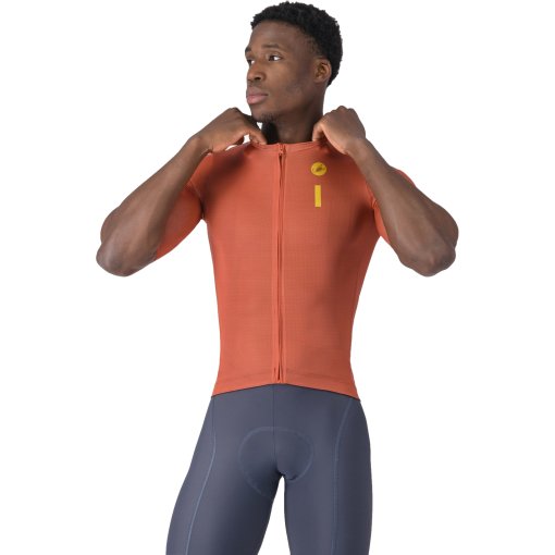 Produktbild von Castelli Drittone Logo Kurzarmtrikot Herren - paprika/mango mojito 655
