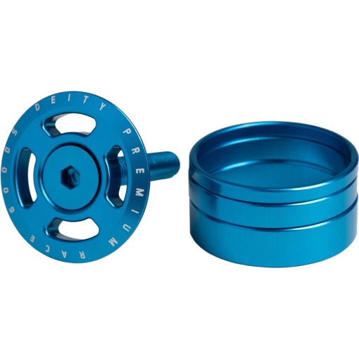 Picture of Deity Components Crosshair Headset Cap + Spacer Kit - 1 1/8&quot; - blue