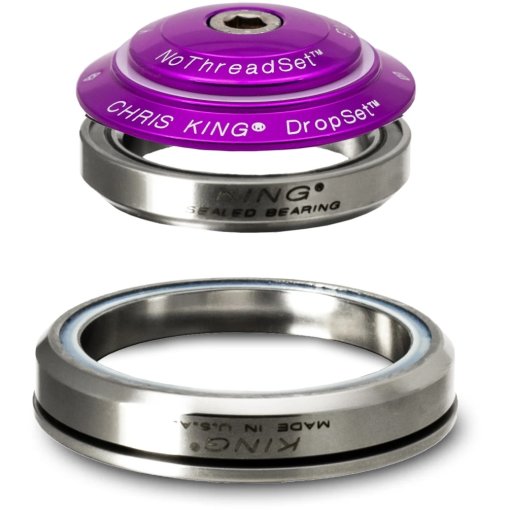 Photo produit de Chris King Jeu de Direction - DropSet 5 Tapered - IS42/28.6 | IS52/40 - Roulement en Céramique - 3D violet