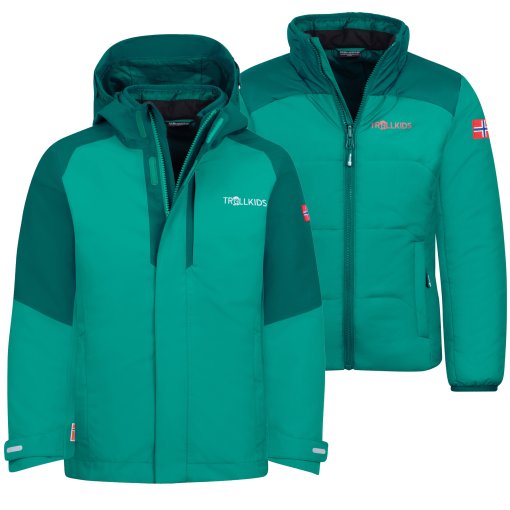 Image de Trollkids Veste Imperméable 3 en 1 Enfant - Skanden - Dark Cyan/Midnight Petrol