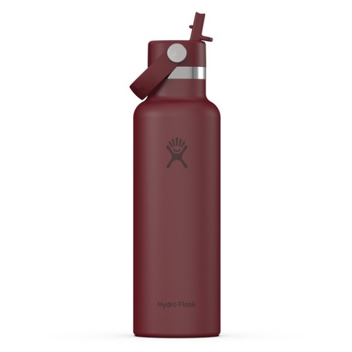 Picture of Hydro Flask 21oz Standard Mouth Insulated Bottle + Flex Straw Cap - 621 ml - Burgundy