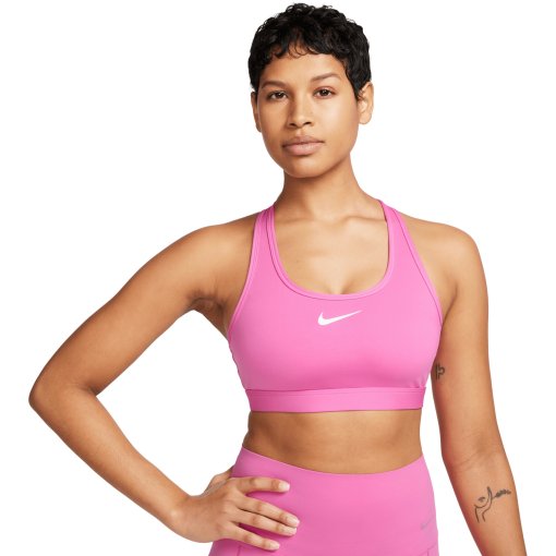 Foto de Nike Sujetador deportivo de sujeción media Mujer -  Swoosh - playful pink/white DX6821-675