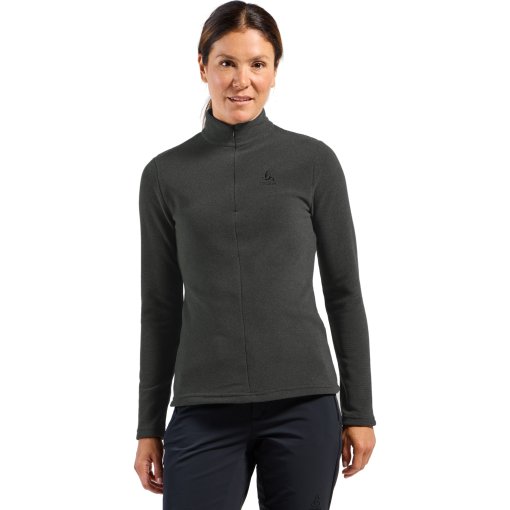 Foto de Odlo Midlayer Running Mujer - Roy 1/2 Zip - shale grey - black stripes